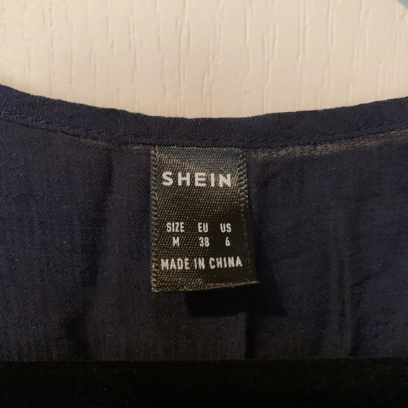 Navy blue lace trimmed dress - Picture 4 of 4